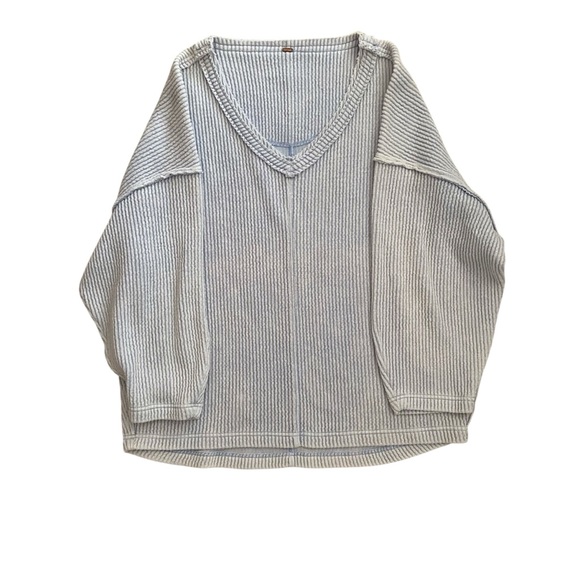 Free People Easy V Pullover Sweater Sweatshirt Beach Top Size Small - Picture 2 of 11